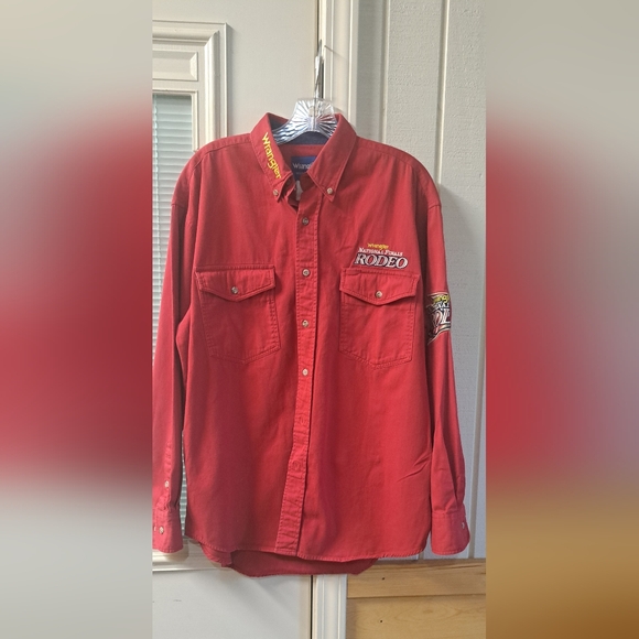 Vtg Western Wrangler Rodeo Button Down Shirt Las Vegas 2002 National Cowboy Read